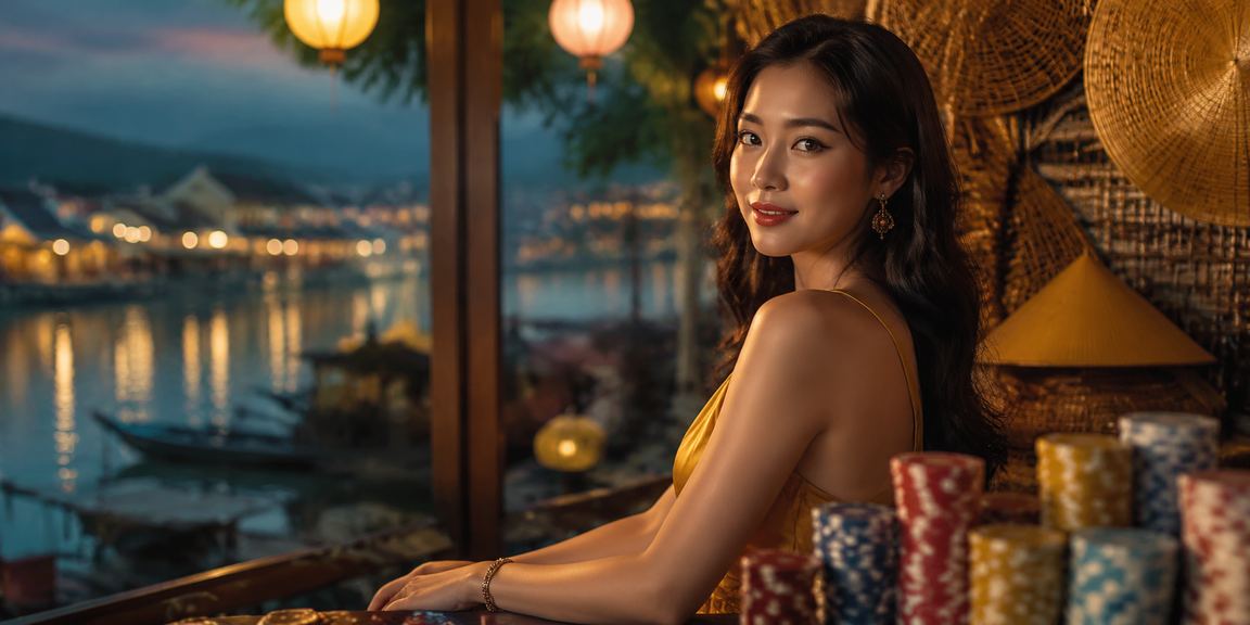 Người dùng Hội An thử slots trên shopacc79 mặc nón lá truyền thống