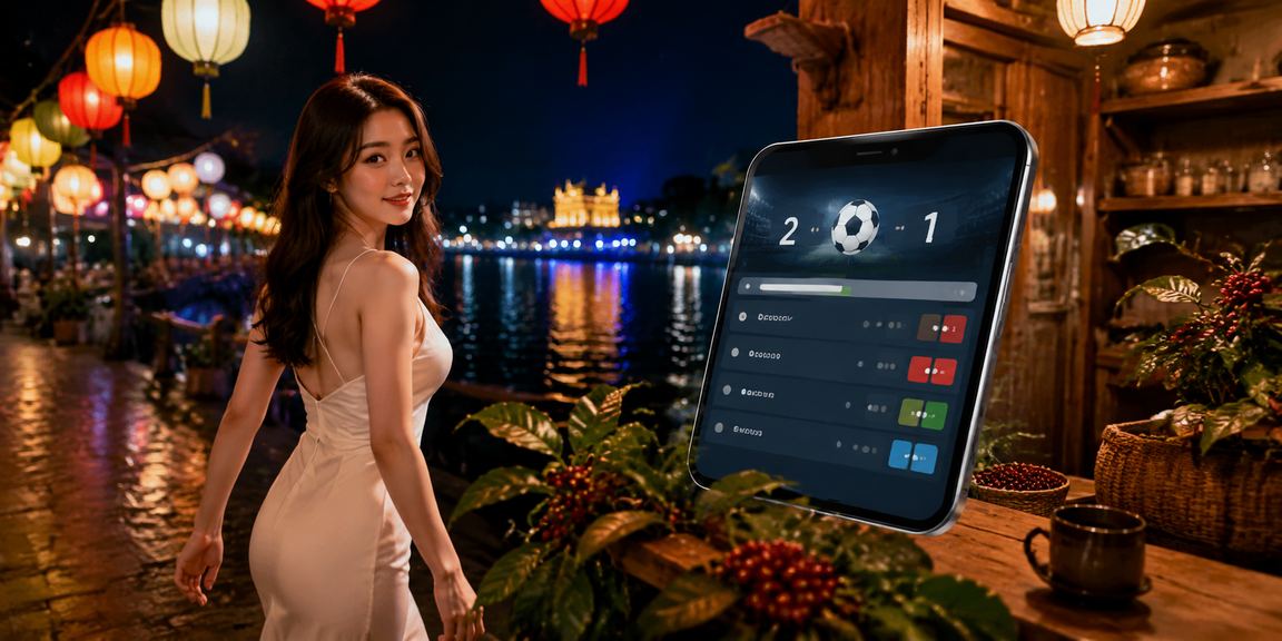 Người chơi tại Huế ngồi cà phê thư giãn và trải nghiệm casino trực tuyến trên điện thoại