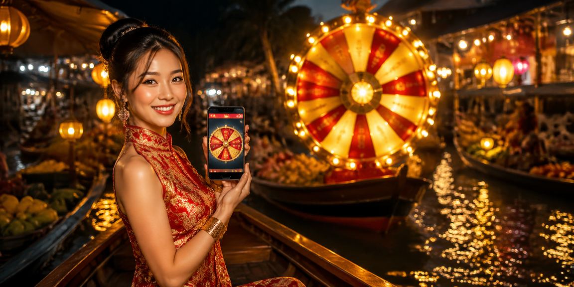 Cảnh chợ đêm đồng bằng sông Cửu Long – người dùng tham gia trò chơi may mắn trực tuyến trên điện thoại