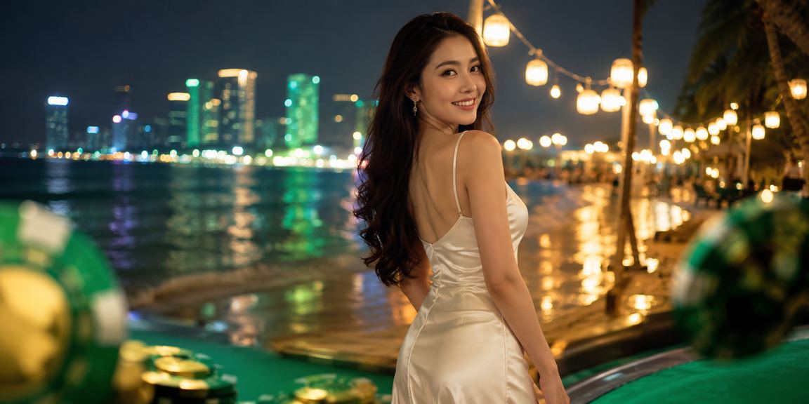 Người dùng tại Quy Nhơn chơi game bài trực tuyến trên điện thoại bên bãi biển